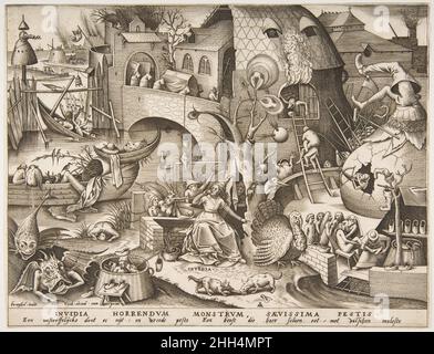 Invidia (Invidia) dai sette peccati mortali 1558 dopo Pieter Bruegel il Vecchio Netherlandh. Invidia (Invidia) dai sette peccati mortali 338705 Foto Stock