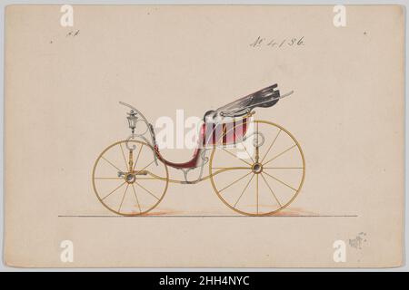 Design per Pony Phaeton, no 4136 1891 Brewster & Co. American Brewster & Company HistoryEtablished in 1810 da James Brewster (1788–1866) a New Haven, Connecticut, Brewster & Company, specializzato nella fabbricazione di carrozze fini. Il fondatore aprì uno showroom di New York nel 1827 a 53-54 Broad Street, e l'azienda fiorì sotto generazioni di leadership familiare. L'espansione ha richiesto mosse intorno a Lower Manhattan, con cambiamenti di nome che riflettono i cambiamenti di gestione: James Brewster & Sons operò a 25 Canal Street, James Brewster Sons a 396 Broadway, e Brewster di Broome Street era ba Foto Stock