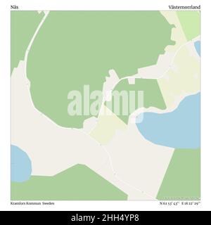 Näs, Kramfors Kommun, Sweden, Västernorrland, N 62 53' 43'', e 18 22' 29''', mappa, mappa senza tempo pubblicata nel 2021. Viaggiatori, esploratori e avventurieri come Florence Nightingale, David Livingstone, Ernest Shackleton, Lewis and Clark e Sherlock Holmes si sono affidati alle mappe per pianificare i viaggi verso gli angoli più remoti del mondo, Timeless Maps sta mappando la maggior parte delle località del mondo, mostrando il successo di grandi sogni. Foto Stock