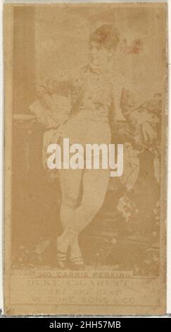 La carta numero 360, Carrie Perkins, della serie Actors and Attres (N145-7) emessa da Duke Sons & Co. Per promuovere le sigarette Duke 1880s emesse da W. Duke, Sons & Co. Carte commerciali del set 'Actors and Attres' (N145-7), Pubblicato nel 1880s da W. Duke Sons & Co. Per promuovere le sigarette Duke. Ci sono otto sottogruppi della serie N145. Vari sottogruppi sport diversi carte disegni e anche promuovere diverse marche di tabacco rappresentate da W. Duke Sons & Company. Questa scheda è del settimo sottoinsieme, N145-7. Si noti che i nomi degli attori sono scritti in modo diverso sulle carte in tutto il set e non sono depe Foto Stock