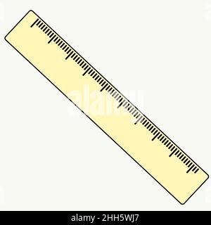 Semplice icona vettoriale del righello, righello in stile piatto alla moda Illustrazione Vettoriale