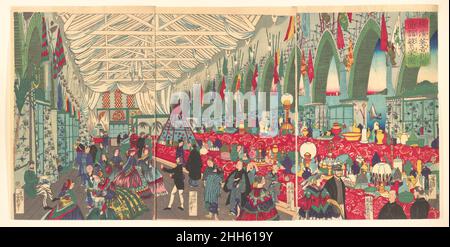 “la fioritura di una società commerciale inglese a Yokohama” 9th mesi, 1870 Utagawa Yoshiiku giapponese. “la fioritura di una società commerciale inglese a Yokohama” 73525 Foto Stock