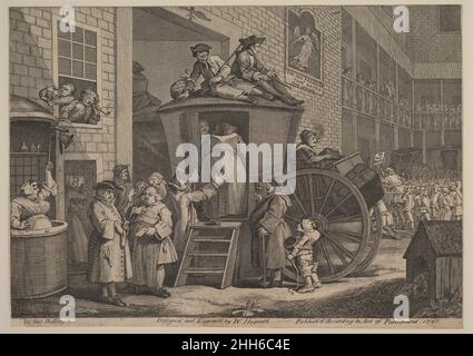 The Stage Coach, o il Country Inn Yard 1747 William Hogarth British. La vettura di fase, o il Country Inn Yard 397850 Foto Stock