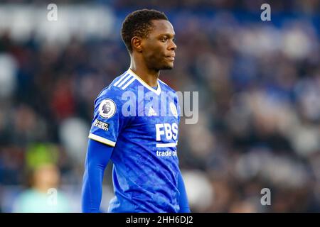 Leicester, Regno Unito. 23rd gennaio 2022: King Power Stadium, Leicester, Leicestershire, Inghilterra; Premier League football, Leicester City contro Brighton e Hove Albion; Patson Daka di Leicester City Foto Stock