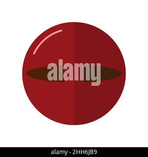 Bottoni per cucire su sfondo bianco. Bottoni cuciti per indumenti di chiusura tondi colori rossi in figura vettoriale piatta. Illustrazione Vettoriale