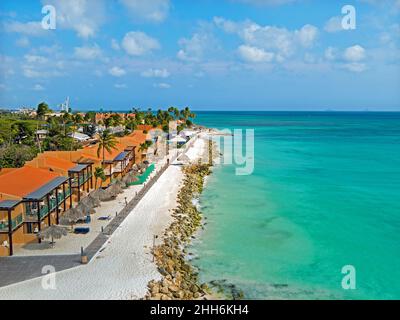 Antenna dalla Eagle beach ad Aruba isola del Mar dei Caraibi Foto Stock