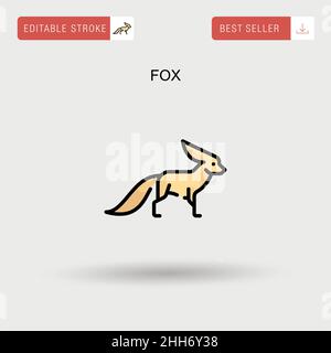 Icona del vettore Fox Simple. Illustrazione Vettoriale