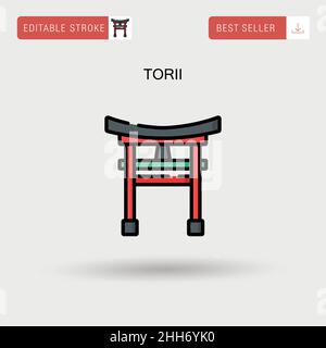 Icona vettore semplice Torii. Illustrazione Vettoriale