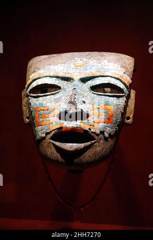 Maschera di Malinaltepec, Museo Nazionale di Antropologia, Museo Nacional de Antropología, Città del Messico, Ciudad de México, Messico, Nord America Foto Stock