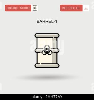 Barrel-1 icona vettoriale semplice. Illustrazione Vettoriale