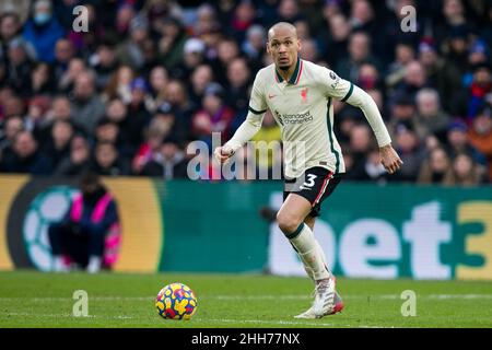 LONDRA, UK JAN 23rd Fabinho di Liverpool controlla la palla durante la partita della Premier League tra Crystal Palace e Liverpool a Selhurst Park, Londra domenica 23rd gennaio 2022. (Credit: Federico Maranesi | MI News) Credit: MI News & Sport /Alamy Live News Foto Stock