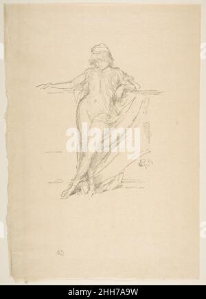 Piccolo drappeggiato Figura, pendente 1893 James McNeill Whistler American. Piccolo personaggio drappeggiato, pendente 372900 Foto Stock