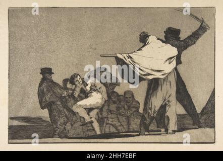 'Nota Folly' dai 'Disparati' (Follie/Irrationalità, piatto A) ca. 1815–19 (pubblicato prima del 1877) Goya (Francisco de Goya y Lucientes) Spagnolo una delle quattro tavole aggiuntive preparate per il set ma non incluse nella prima edizione postuma pubblicata dall'Academia de San Fernando a Madrid nel 1864 con il titolo 'Los Proverbios',. 'Nota Folly' dai 'Disparati' (Follie/Irrationalità, piatto A) 334243 Foto Stock