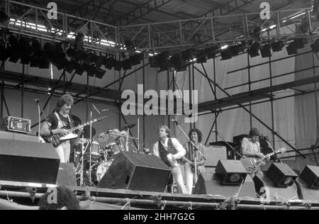 Little River Band suona al Reading Festival 1977, Inghilterra. Foto Stock