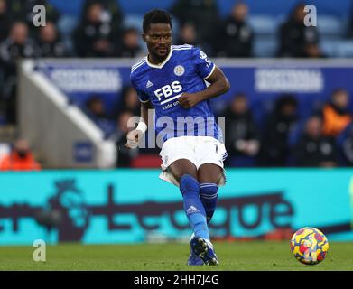 Leicester, Regno Unito. 23rd Jan 2022. Daniel Amartey di Leicester City durante la partita della Premier League al King Power Stadium di Leicester. Il credito dell'immagine dovrebbe leggere: Darren Staples/Sportimage Credit: Sportimage/Alamy Live News Foto Stock