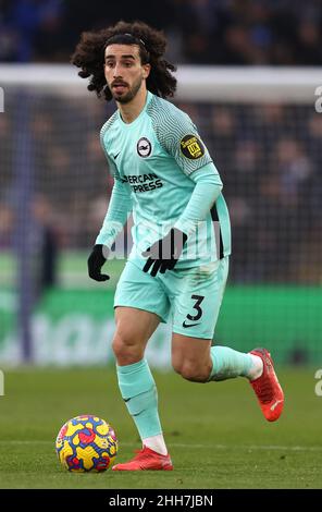 Leicester, Regno Unito. 23rd Jan 2022. Marc Cucurella di Brighton durante la partita della Premier League al King Power Stadium di Leicester. Il credito dell'immagine dovrebbe leggere: Darren Staples/Sportimage Credit: Sportimage/Alamy Live News Foto Stock