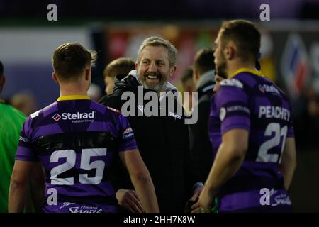 Newcastle, Regno Unito. 23rd Jan 2022. NEWCASTLE UPON TYNE, REGNO UNITO. JAN 23rd Dennis Betts of Newcastle Thunder dopo la partita amichevole tra Newcastle Thunder e Wigan Warriors a Kingston Park, Newcastle sabato 22nd gennaio 2022. (Credit: Chris Lishman | MI News) Credit: MI News & Sport /Alamy Live News Foto Stock