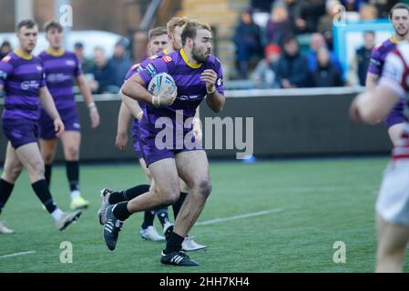 Newcastle, Regno Unito. 23rd Jan 2022. NEWCASTLE UPON TYNE, REGNO UNITO. JAN 23rd Ted Chapelhow di Newcastle Thunder in azione durante la partita amichevole tra Newcastle Thunder e Wigan Warriors a Kingston Park, Newcastle sabato 22nd gennaio 2022. (Credit: Chris Lishman | MI News) Credit: MI News & Sport /Alamy Live News Foto Stock