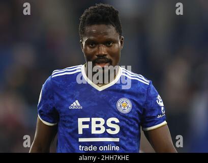 Leicester, Regno Unito. 23rd Jan 2022. Daniel Amartey di Leicester City durante la partita della Premier League al King Power Stadium di Leicester. Il credito dell'immagine dovrebbe leggere: Darren Staples/Sportimage Credit: Sportimage/Alamy Live News Foto Stock