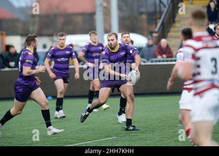 Newcastle, Regno Unito. 23rd Jan 2022. NEWCASTLE UPON TYNE, REGNO UNITO. JAN 23rd Ted Chapelhow di Newcastle Thunder in azione durante la partita amichevole tra Newcastle Thunder e Wigan Warriors a Kingston Park, Newcastle sabato 22nd gennaio 2022. (Credit: Chris Lishman | MI News) Credit: MI News & Sport /Alamy Live News Foto Stock