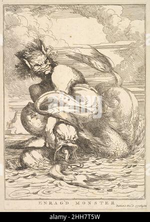 Enrag'd Monster (da 'quindici Etchings dedicati a Sir Joshua Reynolds') 8 dicembre 1778 inciso e pubblicato da John Hamilton Mortimer British. Enrag'd Monster (da 'quindici Etchings dedicati a Sir Joshua Reynolds') 407879 Foto Stock