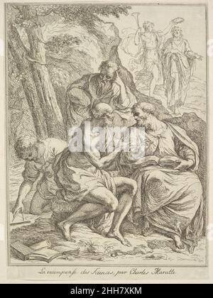 La Recompense des Sciences 1640–1713 dopo Carlo Maratti italiano. La Recompense des Sciences 400396 Foto Stock