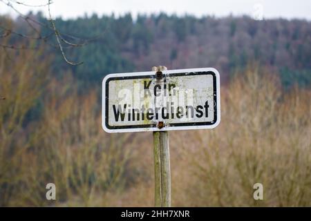 si prega di notare che qui non è previsto alcun servizio invernale Foto Stock