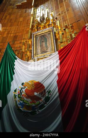 Nostra Signora di Guadalupe nella nuova Basilica, Basilica di nostra Signora di Guadalupe, Basílica de Nuestra Señora de Guadalupe, Città del Messico, Ciudad de México Foto Stock