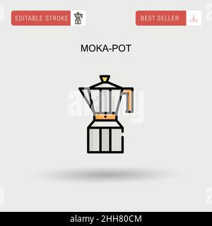 Moka-pot semplice icona vettoriale. Illustrazione Vettoriale