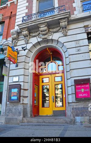 Cafe la Maison Smith al 1143 Rue Saint-Jean Street nel sito del Patrimonio Mondiale dell'Umanita' della Citta' del Québec, Quebec QC, Canada. Foto Stock