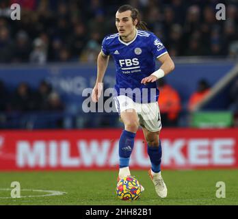 Leicester, Regno Unito. 23rd Jan 2022. Caglar Soyuncu di Leicester City durante la partita della Premier League al King Power Stadium di Leicester. Il credito dell'immagine dovrebbe leggere: Darren Staples/Sportimage Credit: Sportimage/Alamy Live News Foto Stock