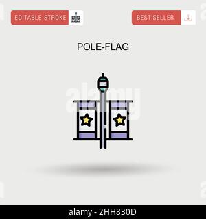 Icona vettoriale semplice con flag polare. Illustrazione Vettoriale