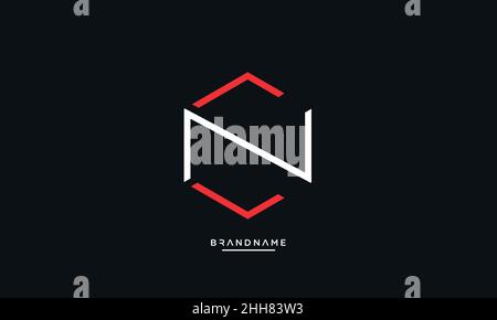 NC, CN, N, C lettera d'abstract Monogramma emblema del logo Illustrazione Vettoriale