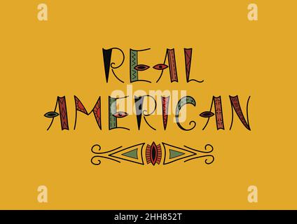 Mese storico nero. Testo disegnato a mano su sfondo giallo. Illustrazione Vettoriale