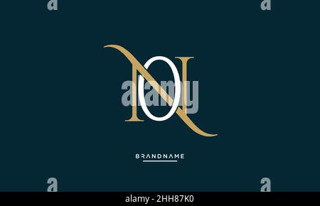 Lettere alfabetiche NO, SUL monogramma emblema del logo iniziale Illustrazione Vettoriale