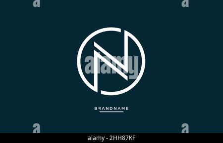 Lettere alfabetiche NO, SUL monogramma emblema del logo iniziale Illustrazione Vettoriale