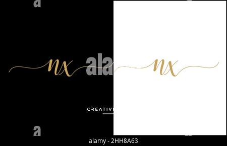 NX, XN alfabeto lettere astratto logo modello vettoriale Illustrazione Vettoriale