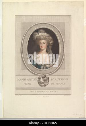 Ritratto di Maria Antonietta 1786–1800 John Curtis British. Ritratto di Maria Antonietta 371044 Foto Stock