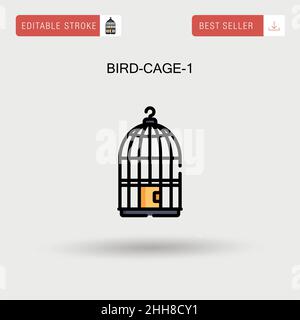 Icona vettore semplice Bird-Cage-1. Illustrazione Vettoriale