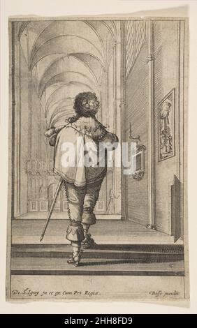 Un Signore visto da dietro a piedi in una chiesa ca. 1629 Abramo Bosse Francese. Un Signore visto da dietro a piedi in una chiesa 387581 Foto Stock