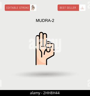 Mudra-2 semplice icona vettoriale. Illustrazione Vettoriale