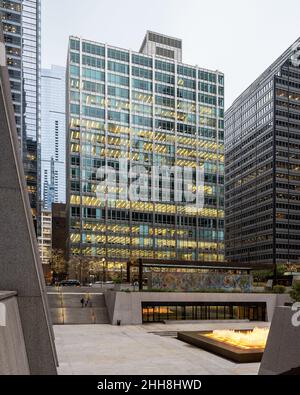 Inland Steel Building, progettato da Bruce Graham e Walter Netsch di Skidmore, Owings & Merrill Foto Stock