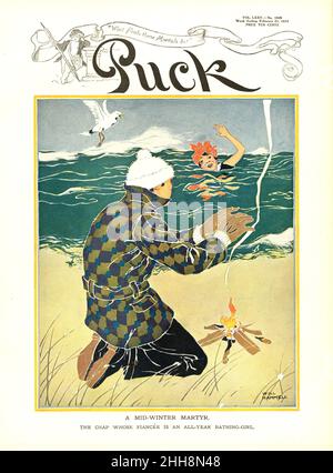 Will Hammell - Un Martire di metà inverno - copertina anteriore della rivista Puck - 1914 Foto Stock