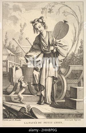 Il cane piccolo in piedi sulle gambe posteriori 1741–63 John Ingram British. Il cane piccolo in piedi sulle gambe posteriori 394755 Foto Stock