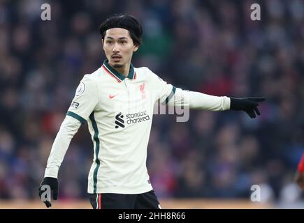 Londra, Regno Unito. 23rd Jan 2022. Takumi Minamino di Liverpool durante la partita della Premier League al Selhurst Park, Londra. Il credito dovrebbe leggere: Paul Terry/Sportimage Credit: Sportimage/Alamy Live News Foto Stock