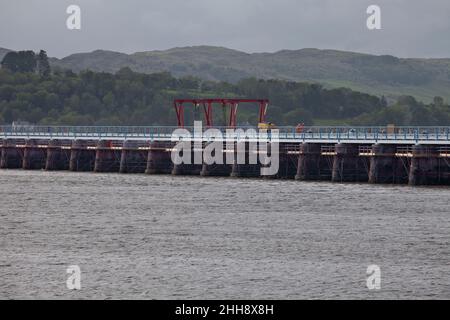 Lavori in corso per la ristrutturazione del viadotto di Arnside, compresa la rifacitura, maggio 2011 Foto Stock