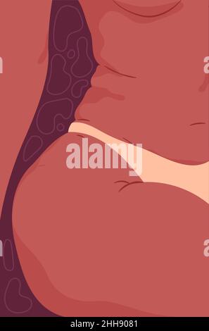 Corpo femmina. Donna forma con bella pelle. Parte del corpo. Illustrazione Vettoriale