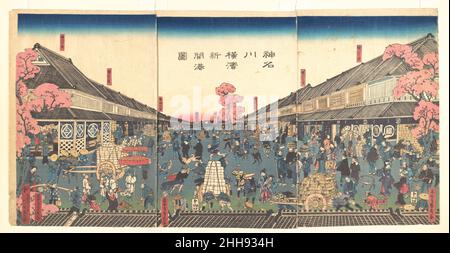 “il porto di Yokohama, aperto di recente nella prefettura di Kanagawa” 2nd mesi, 1860 Utagawa (Gountei) Sadahide giapponese. “il porto di Yokohama, aperto di recente, nella prefettura di Kanagawa” 73392 Foto Stock