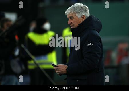 Roma, Italia. 22nd Jan 2022. Coach Gian Piero Gasperini (Atalanta) durante la Serie A match tra SS Lazio vs Atalanta BC allo Stadio Olimpico il 22 gennaio 2022 a Roma. (Foto di Giuseppe fama/Pacific Press/Sipa USA) Credit: Sipa USA/Alamy Live News Foto Stock