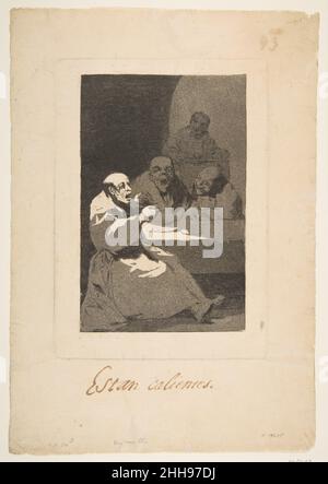 Piatto 13 da 'Los Caprichos': Sono caldi (estan Calientes) CA. 1798 Goya (Francisco de Goya y Lucientes) Spagnolo. Piatto 13 da 'Los Caprichos': Sono caldi (estan Calientes) 333947 Foto Stock